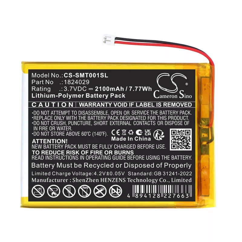 Bateria CAMERON SINO 18024029 1824029 para Somfy Tahoma Pad Io Tahomi Pad Io / CS-SMT001SL