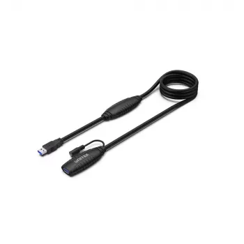Cabo de extensão ativo UNITEK USB 3.1 15m, amplificador de sinal, preto