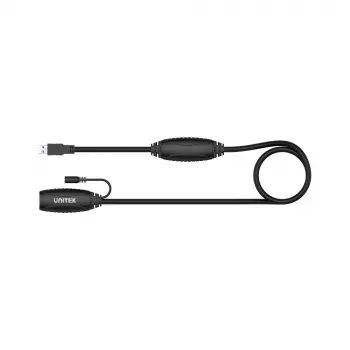 Cabo de extensão ativo UNITEK USB 3.1 15m, amplificador de sinal, preto