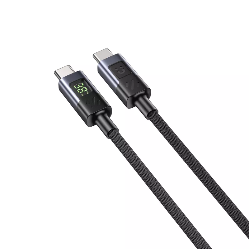 Cabo UNITEK USB-C PD 60W 480Mbps com display 2m trançado preto