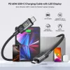 Cabo UNITEK USB-C PD 60W 480Mbps com display 2m trançado preto