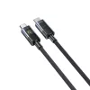Cabo UNITEK USB-C para USB-C 60W PD 480Mbps com indicador LED 3m entrançado preto