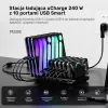 Estação de carregamento UNITEK 10 portas USB-C e USB-A 240W