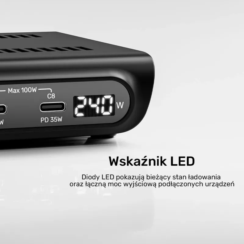 Estação de carregamento UNITEK 10 portas USB-C e USB-A 240W