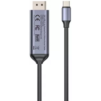Cabo UNITEK USB-C para DisplayPort bidirecional 16K 80Gbps HDR 1,8m