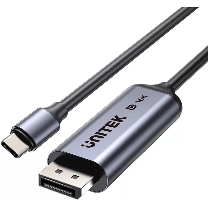 Cabo UNITEK USB-C para DisplayPort bidirecional 16K 80Gbps HDR 1,8m