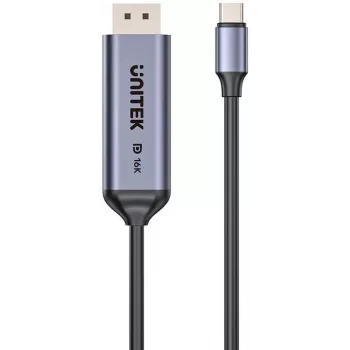 Cabo UNITEK USB-C para DisplayPort bidirecional 16K 80Gbps HDR 1,8m