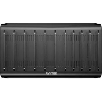 Estação de carregamento inteligente UNITEK 10 portas USB-A/USB-C 120W PD 3.0 preta