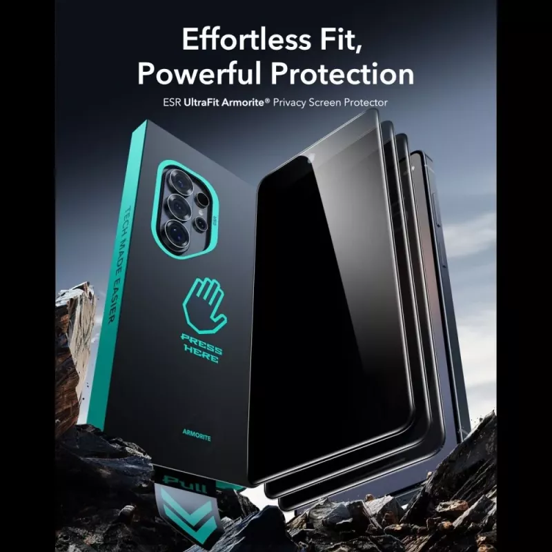 Película de proteção de ecrã com privacidade ESR UltraFit Armorite em vidro temperado para Samsung Galaxy S26 Ultra