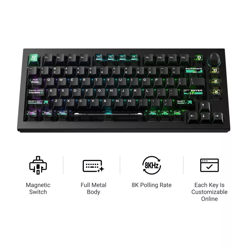 Keychron L5W-W1 Lemokey Magnetic Cyber 75% teclado gaming Hall Effect