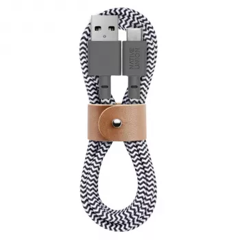 Cabo Native Union Belt USB-A para USB-C 1,2 m Zebra