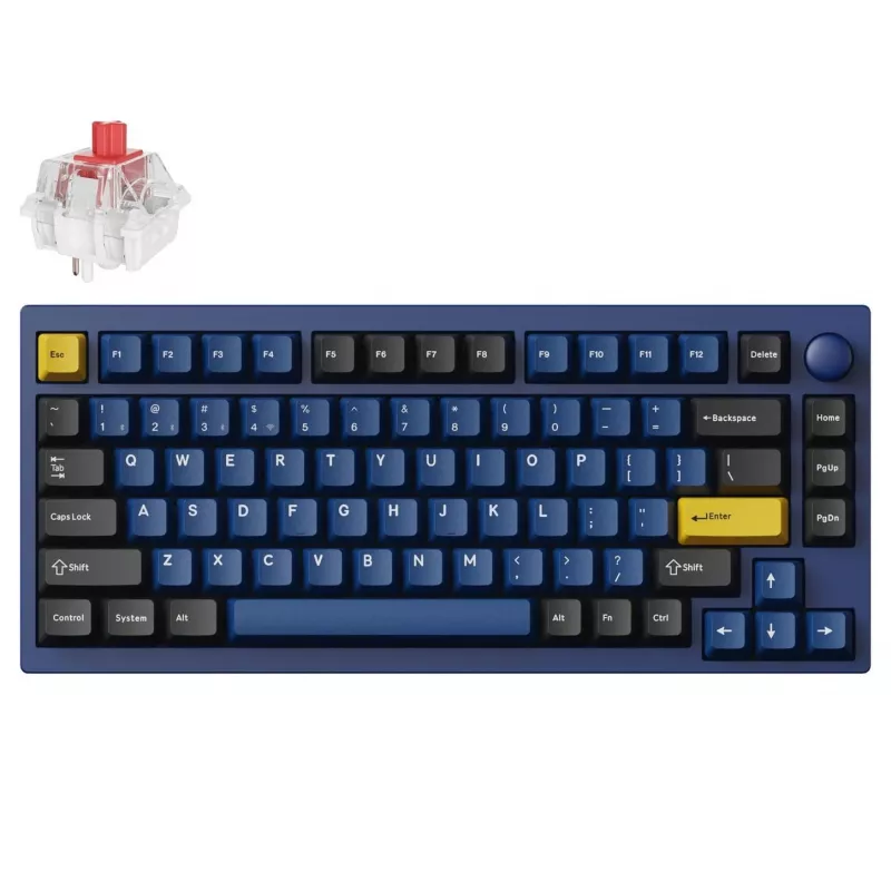 Keychron P1P-O1 75% Lemokey Super Red Switch Navy Blue Teclado mecânico