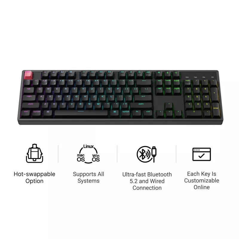 Keychron K10X-H4 Full Size Banana Switch RGB Hot-Swap Teclado mecânico
