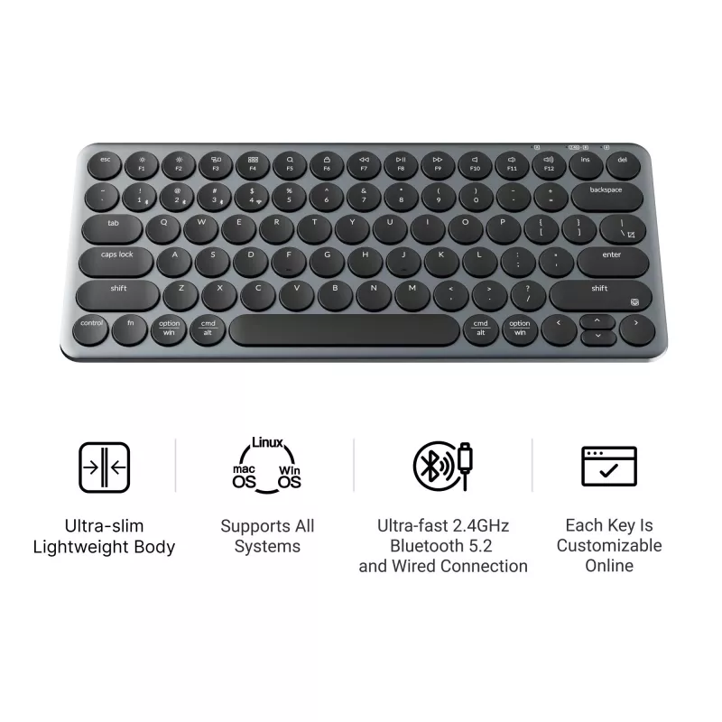 Teclado mecânico Keychron B3P-K8 75% Scissor Ivory White
