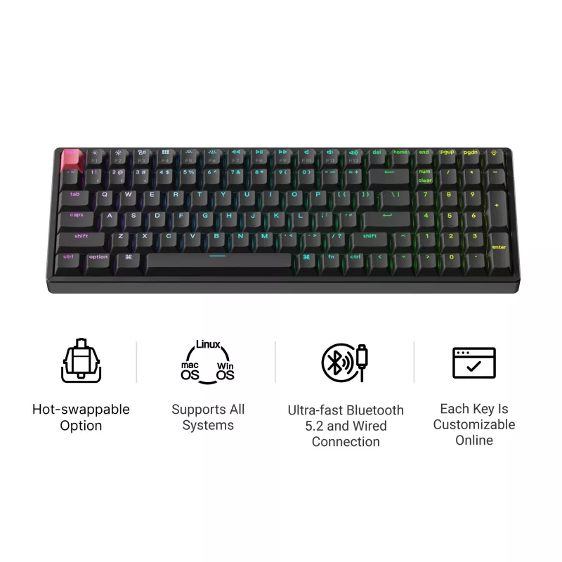 Keychron K4X-J1 96% Red Switch RGB Hot-Swap Teclado mecânico