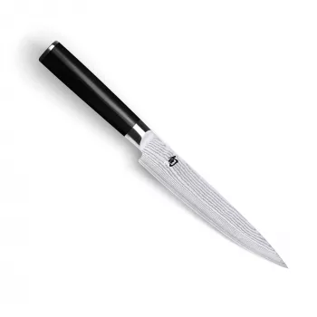 Faca de trinchar KAI Shun Classic 23 cm (9 polegadas) aço damasco VG-10 cabo de madeira pakka