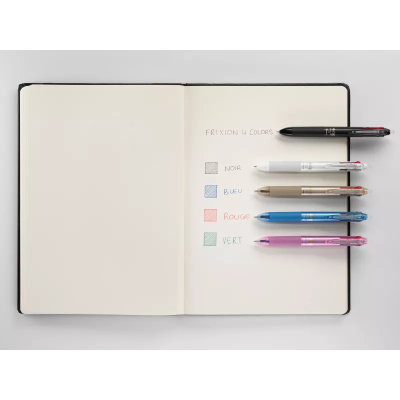 PILOT PEN FriXion Ball 4 Caneta de Gel Apagável 4-em-1 Corpo Preto 0,5 mm Extra Fina
