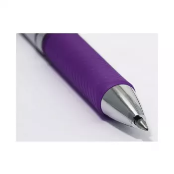 Pentel BL77-VO EnerGel Caneta de Gel - 0,7 mm - Tinta Violeta - Corpo Prateado - Espessura de Traço Média - Pack de 12