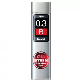 Pentel Ain Stein Minas Mecânicas - B - Cinzento - 0,3 mm - 60 mm - 15 Unid.