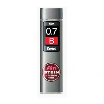 Pentel Super Hi-Polymer Recarga de Minas C277-BO - 0,7 mm HB - 40 Minas - Preto - Tubo