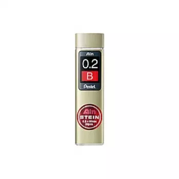 Pentel Ain Stein Mina para lápis mecânico 0,2 mm dureza B 20 minas preto