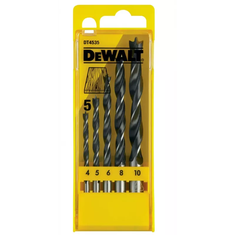 Conjunto de brocas de ponta de brad DEWALT DT4535 5 peças 4-10mm