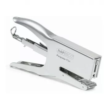 Agrafador de pinça Rapesco Porpoise Classic 50 folhas cromado 24/6 + 26/6 agrafos