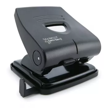 Perfurador de 2 furos Rapesco 827-P PF827PB2, 30 folhas, preto