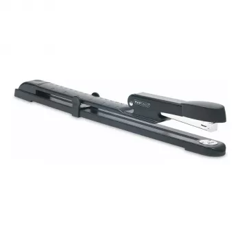 Agrafador de braço longo em metal Rapesco Marlin - 25 folhas - preto - agrafamento plano - metal - 47 mm - 386 mm