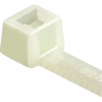 HellermannTyton T30L-PA66-NA-C1 Abraçadeiras, dentadas interiormente, Série T, 190mm x 3,5mm, transparente, 100 Unidades
