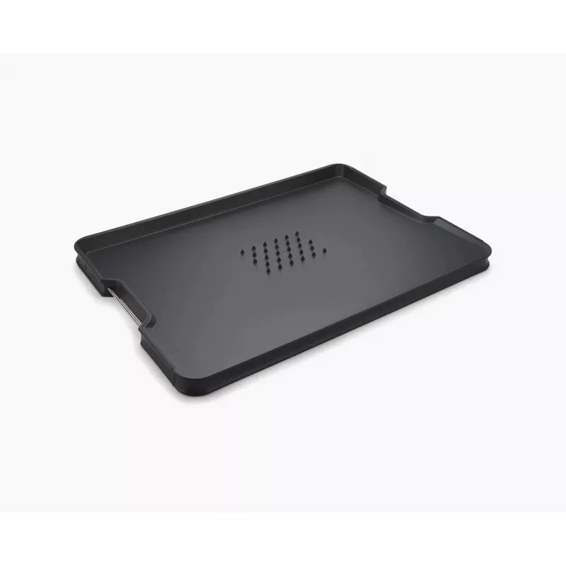 Joseph Joseph Cut&Carve Plus tábua de corte grande preta com espigões integrados para segurar a carne