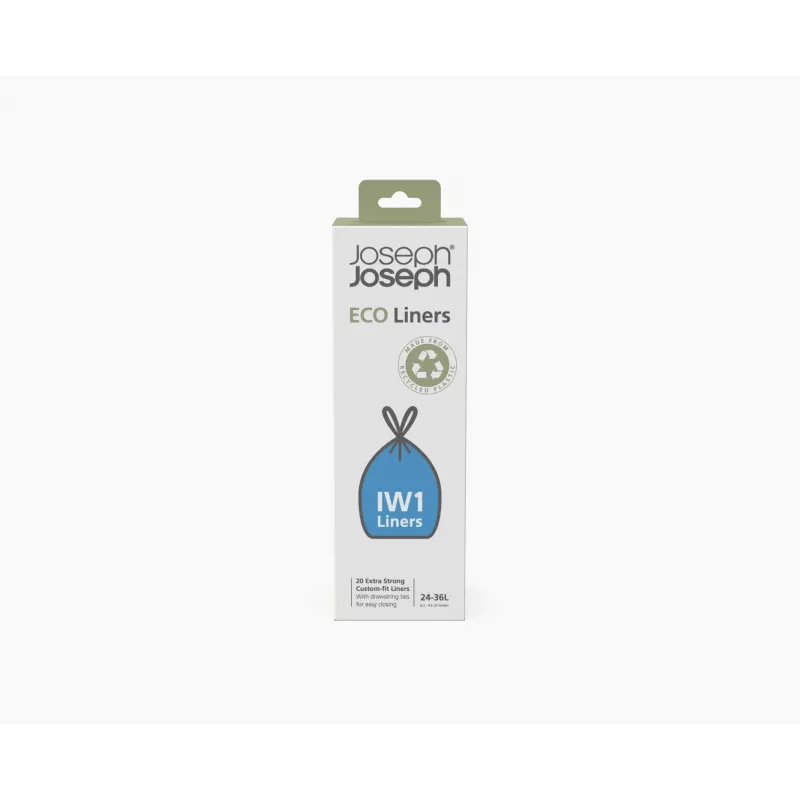 Sacos de lixo IW1 24-36L cinzentos de plástico reciclado (pack de 20) Joseph Joseph