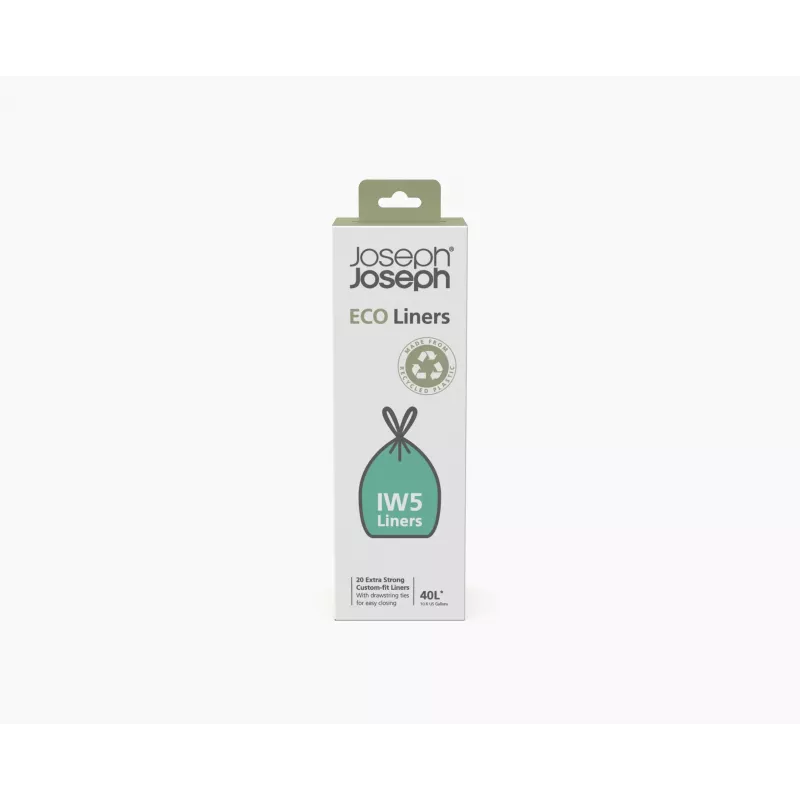 Sacos de lixo IW5 40L cinzentos de plástico reciclado (20 sacos) Joseph Joseph