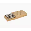 Joseph Joseph Elevate SST conjunto de facas com gaveta de arrumação em bambu, 6 peças, prateado/bege 10563