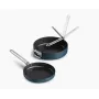 Joseph Joseph Space conjunto de 2 frigideiras antiaderentes cerâmicas com cabo dobrável azul
