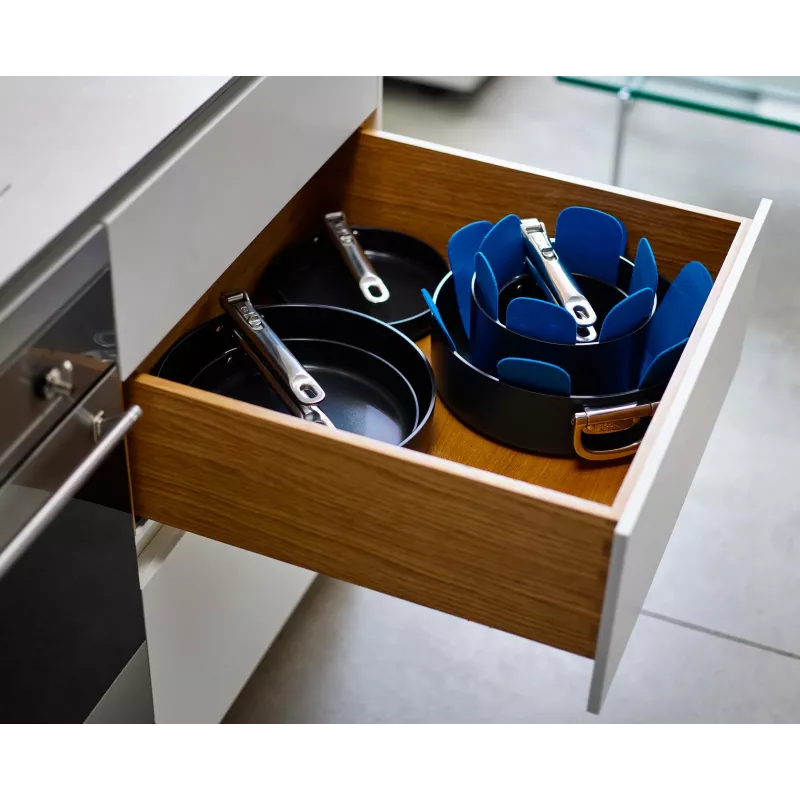 Joseph Joseph Space conjunto de cozinha antiaderente cerâmico com cabo dobrável 6 peças azul