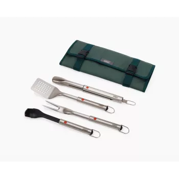 Joseph Joseph GrillOut conjunto de 4 utensílios de churrasco em aço inoxidável com caixa de arrumação