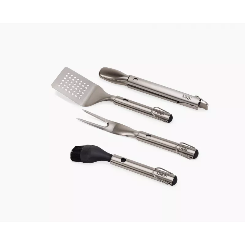 Joseph Joseph GrillOut conjunto de 4 utensílios de churrasco em aço inoxidável com caixa de arrumação
