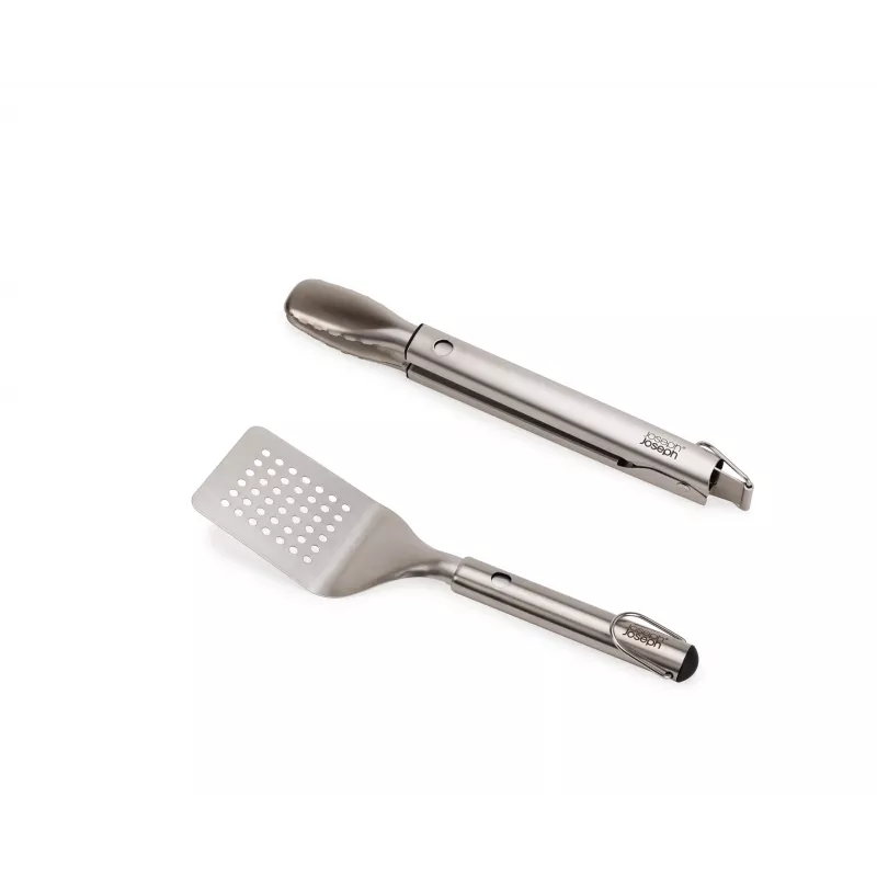 Joseph Joseph GrillOut conjunto de 2 espátula e pinça de churrasco, cinzento/aço inoxidável