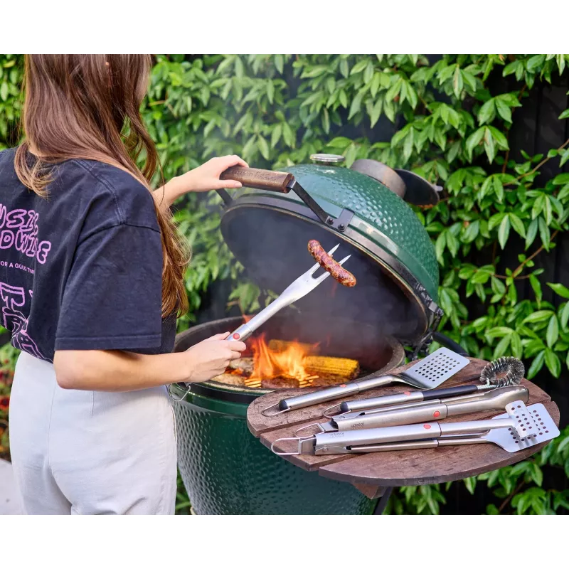 Joseph Joseph GrillOut conjunto de churrasco em aço inoxidável de 3 peças com espátula, pinça e garfo