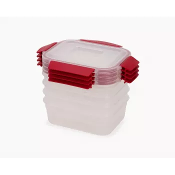 Conjunto de 4 recipientes para alimentos Joseph Joseph Nest Lock vermelho 1,1 L