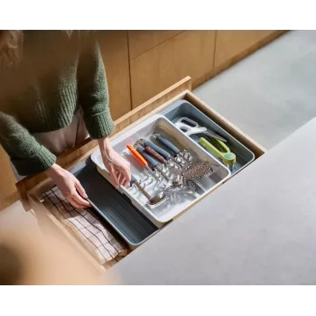 Organizador extensível de gaveta para talheres Joseph Joseph DrawerStore cinzento 8500017