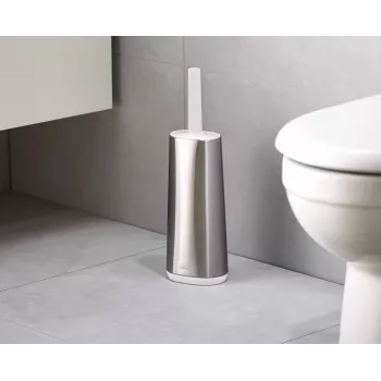 Escova de sanita Joseph Joseph Flex 70517 em aço inoxidável com cabeça de silicone, prateado/cinzento