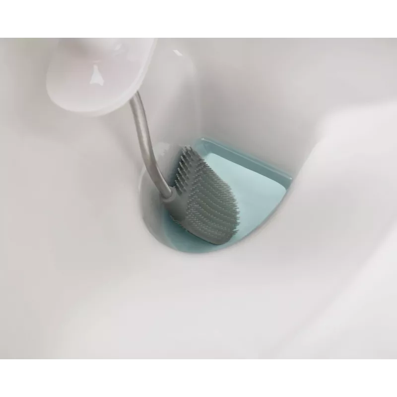 Escova de sanita Joseph Joseph Flex 70517 em aço inoxidável com cabeça de silicone, prateado/cinzento
