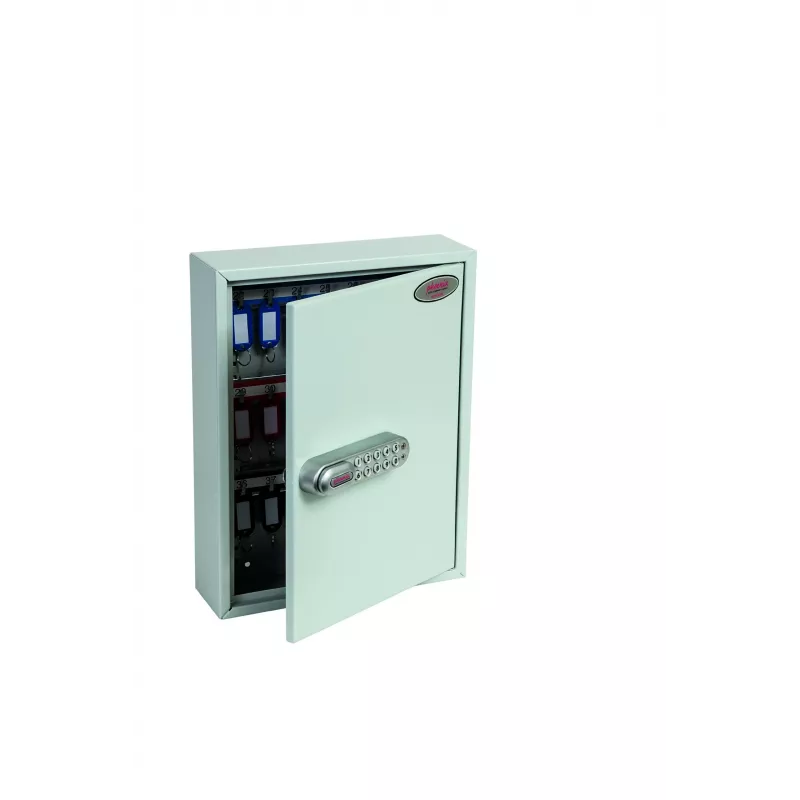 Cofre de chaves Phoenix Safe KC0601E - Cinzento - 42 ganchos - Fechadura eletrónica - Montagem na parede - 270 x 80 x 350 mm