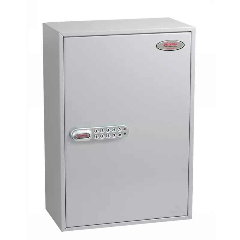 Caixa de chaves Phoenix Safe KC0605E - Cinzento - 300 ganchos - Fechadura eletrónica - 380 x 205 x 550 mm