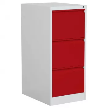 Armário de arquivo corta-fogo Phoenix Safe 3 gavetas vermelho