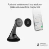 Suporte universal de telemóvel para carro com ventosa larga magnética SBS compatível com MagSafe - preto