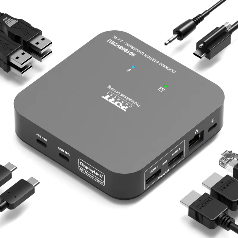 Estação de Acoplamento Universal PORT Designs - 2 x 4K 2 HDMI com Fonte de Alimentação - EU