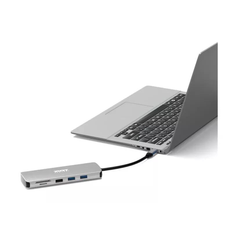 Estação de Acoplamento USB-C 9-em-1 PORT Designs com HDMI 4K e 85W PD - Space Grey